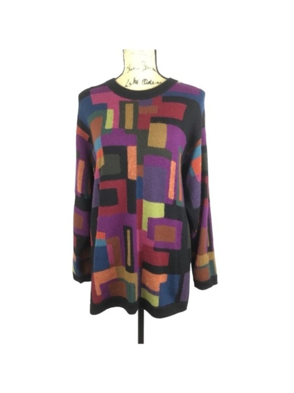 D’Stylo 100% Alpaca Masterpiece Multi-Color Vintage Sweater Womens Medium